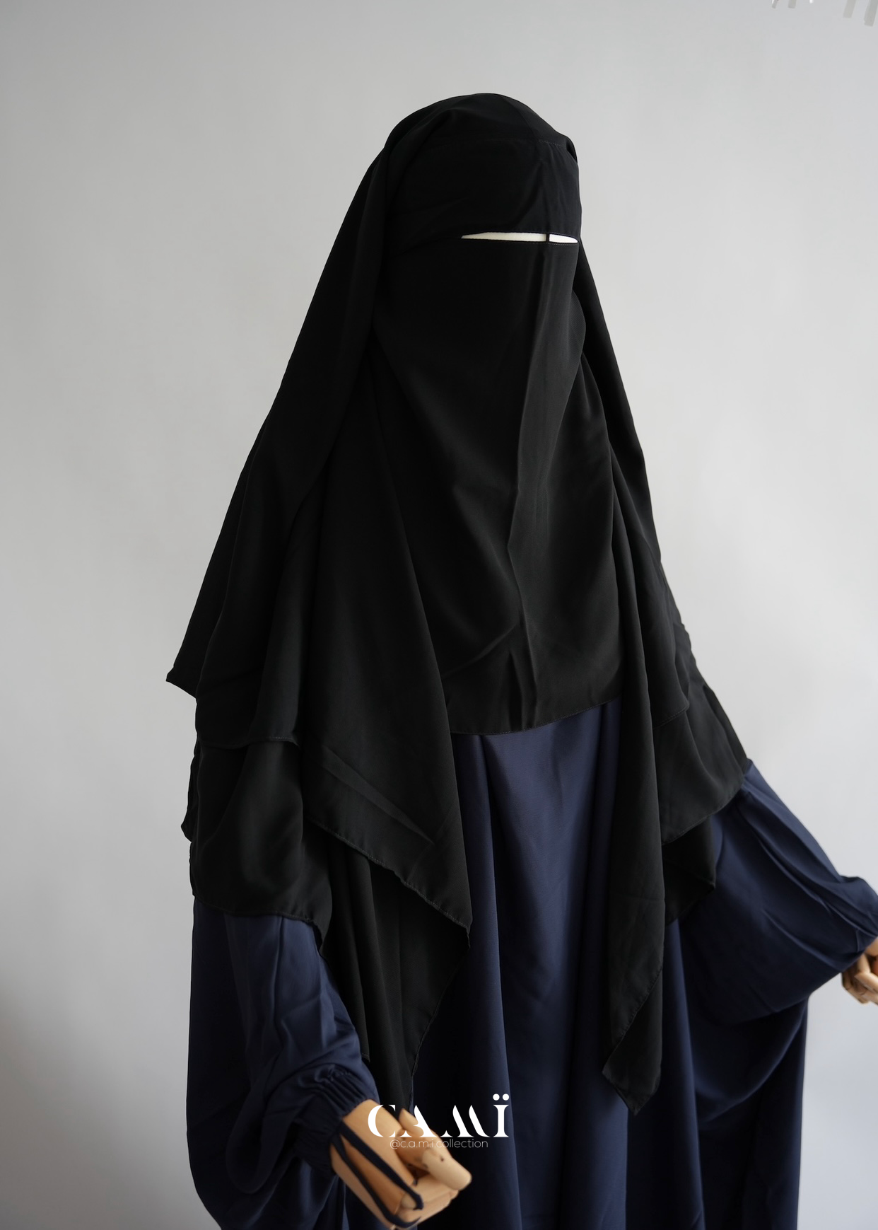 Three-layer niqab black