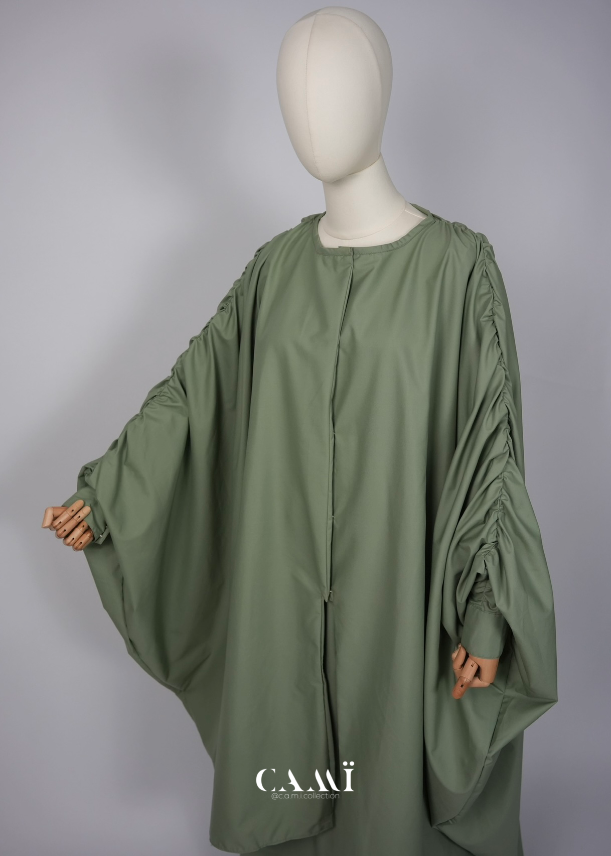 100% Baumwolle Abaya Set sage green