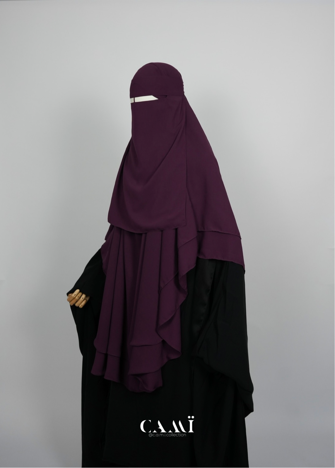 Khimar Chiffon 2-lagig plum