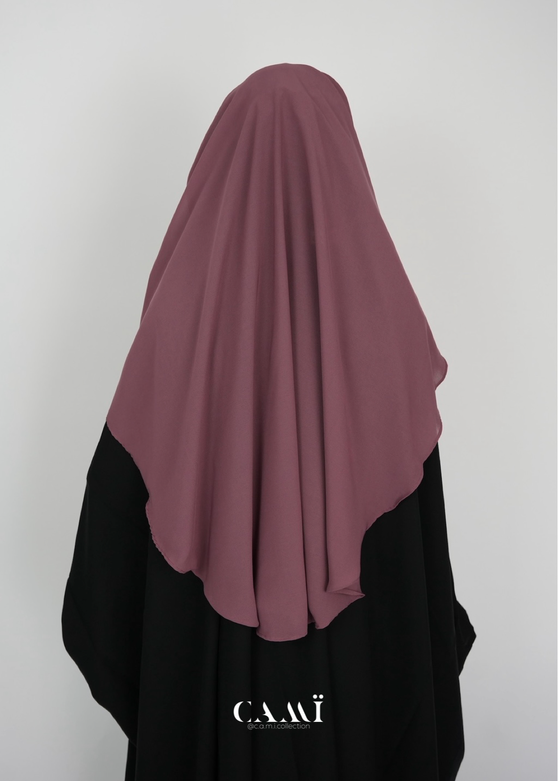 Zweilagiger Niqab mit rundem Schnitt mauve
