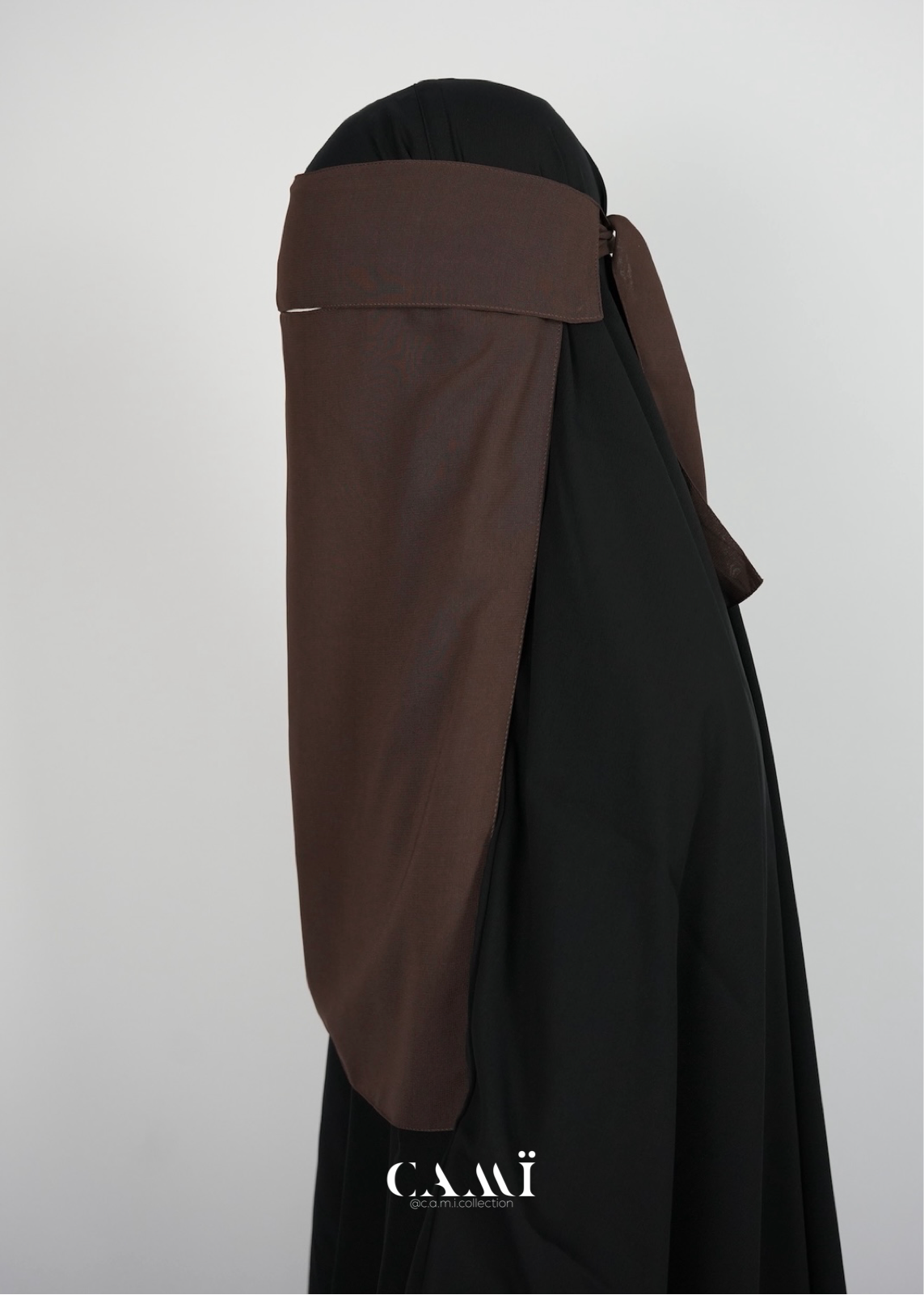 Niqab mit Klappe dunkelbraun Flap Niqab