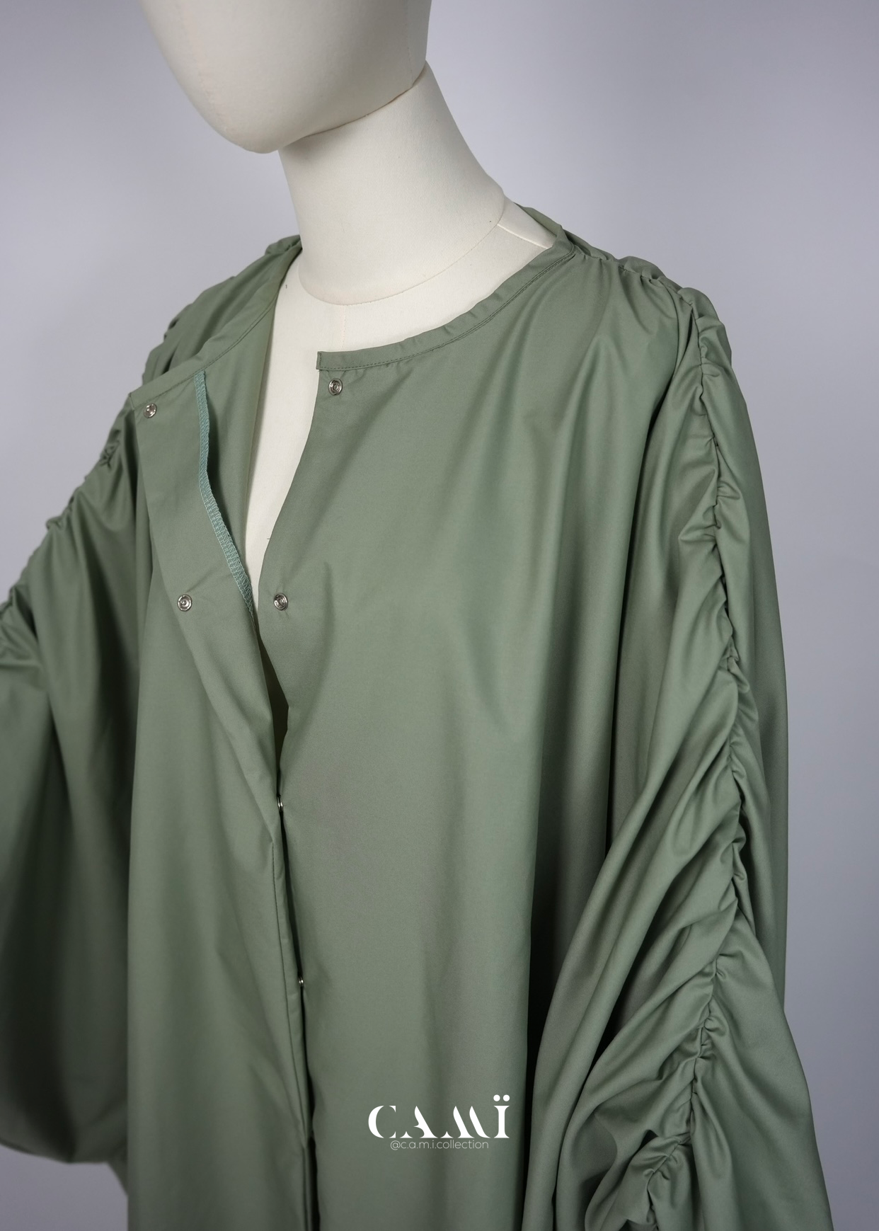 100% Baumwolle Abaya Set sage green