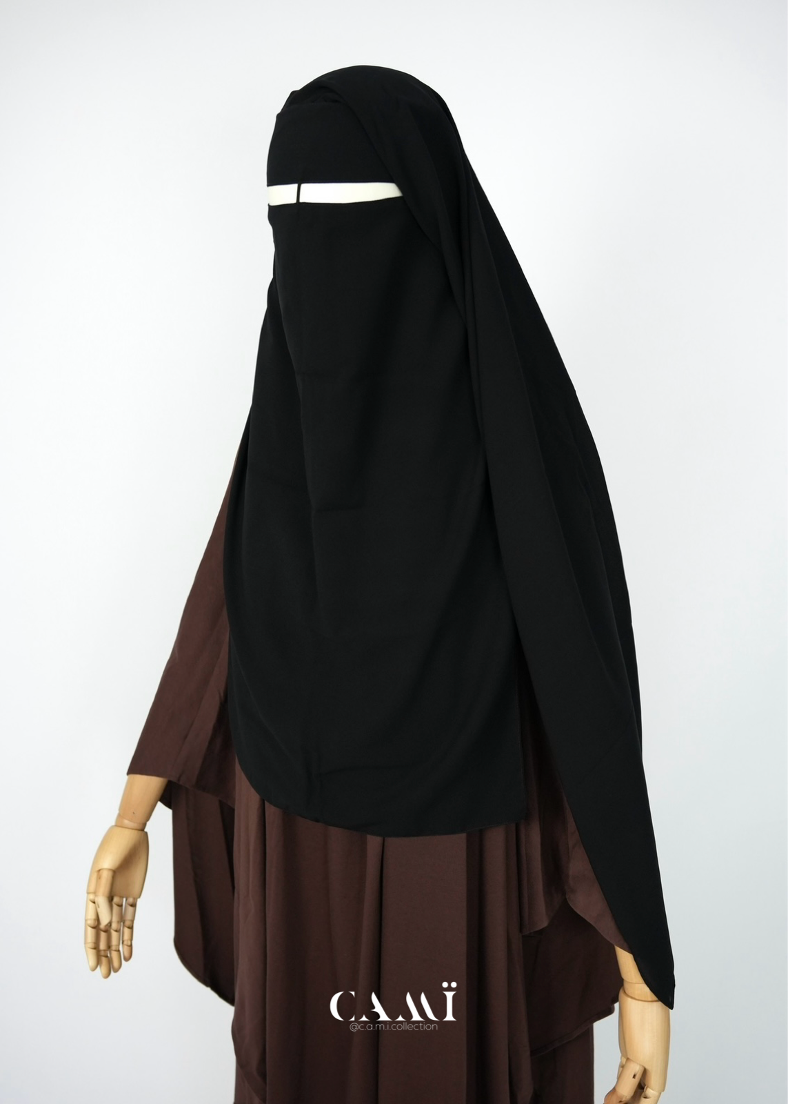 2 layer Niqab long black