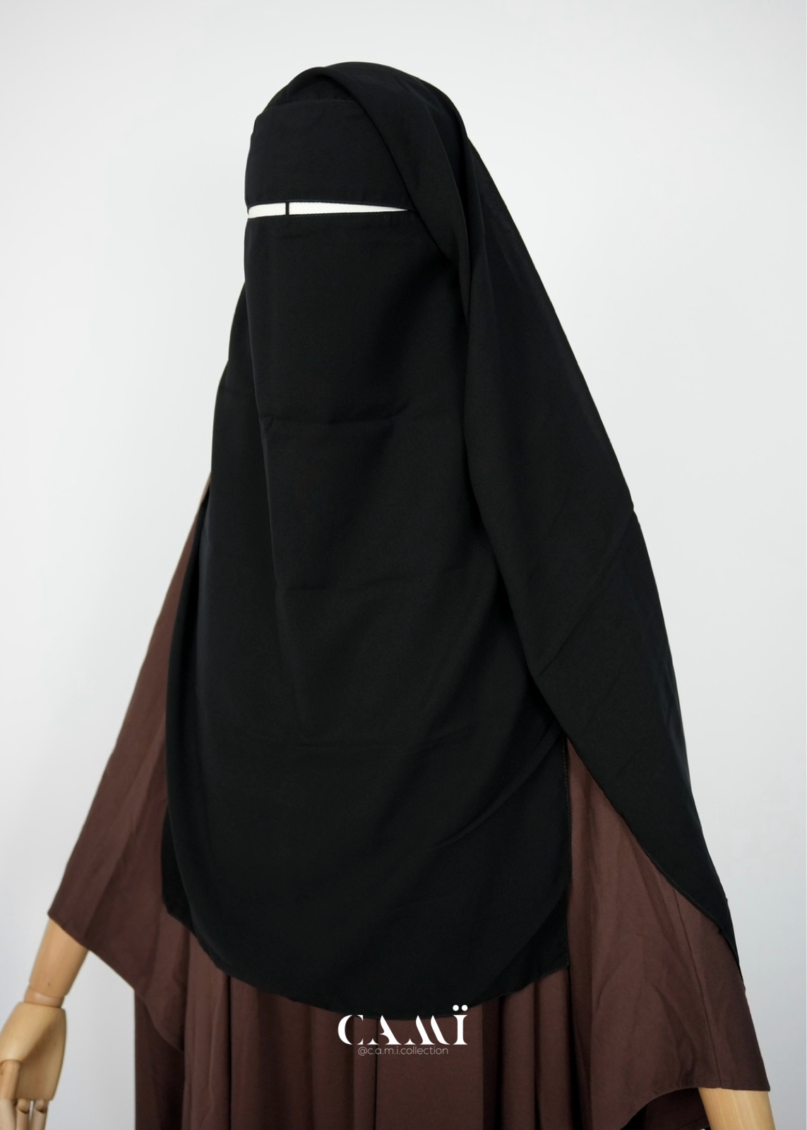 2 layer Niqab long black