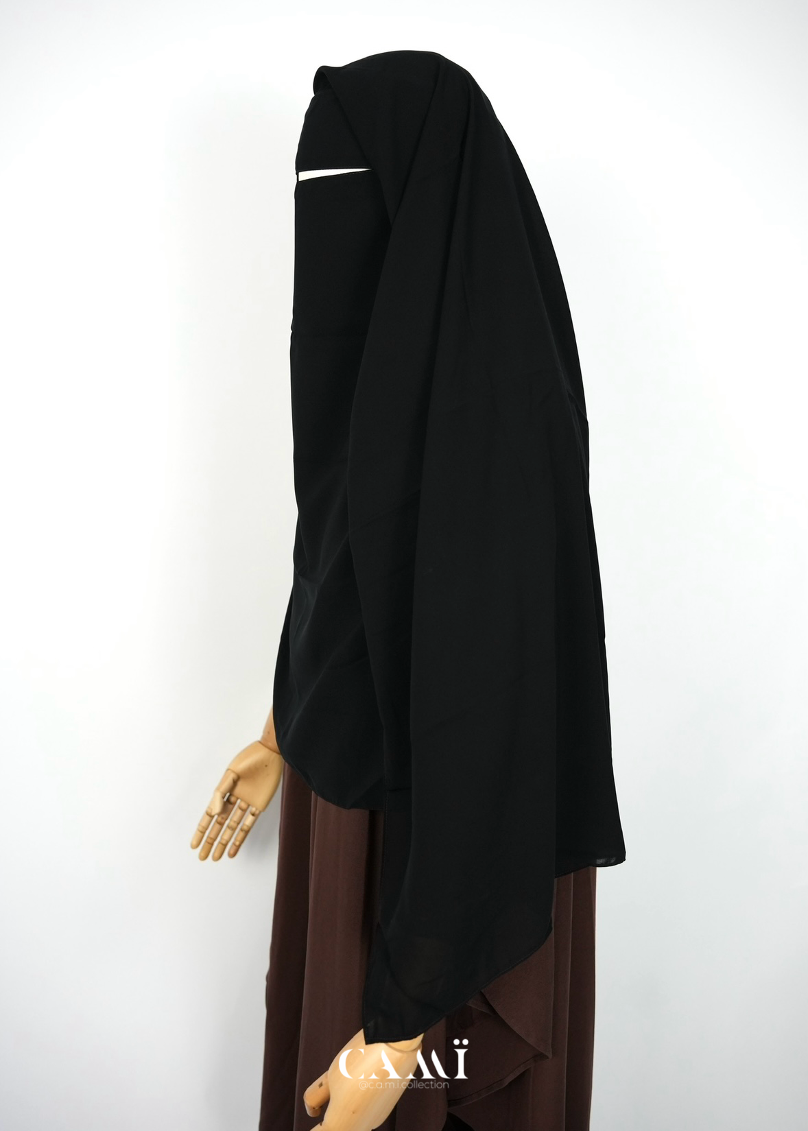 2 layer Niqab long black