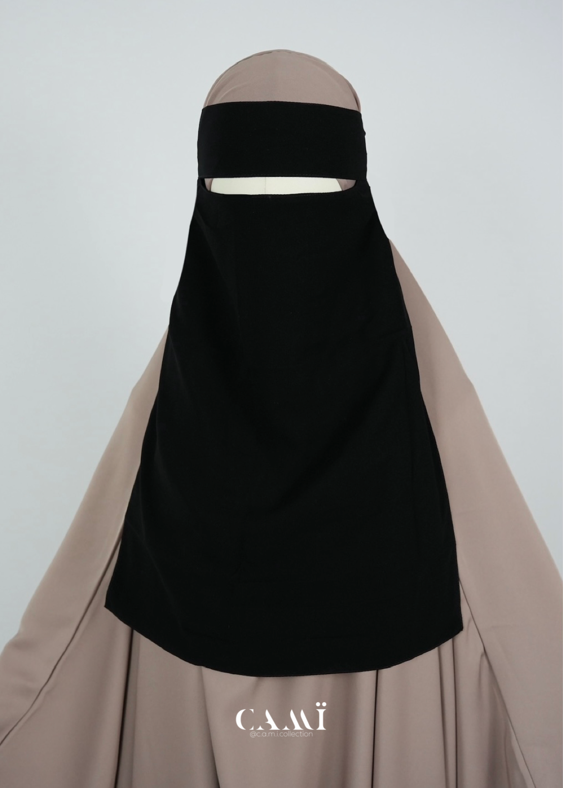 medium length 18“ niqab black