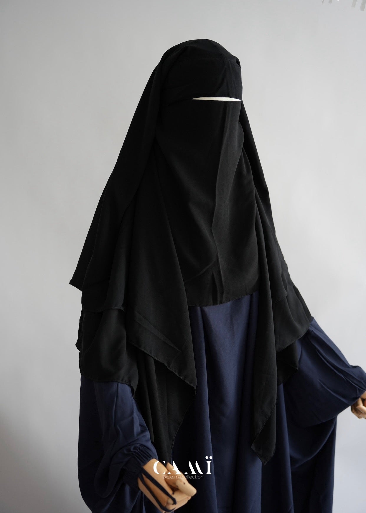 Three-layer niqab black