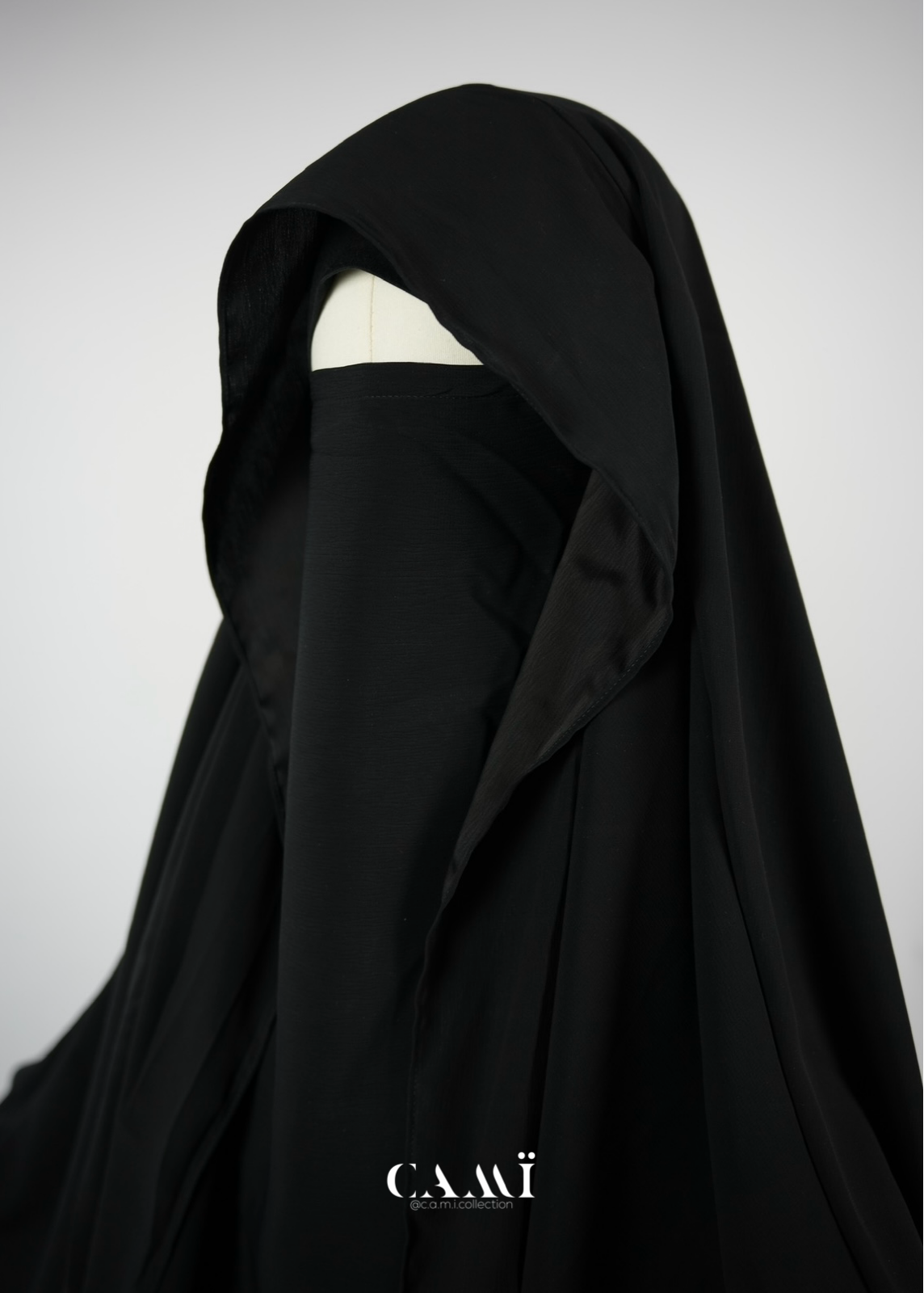 Jilbab with skirt 2-piece black