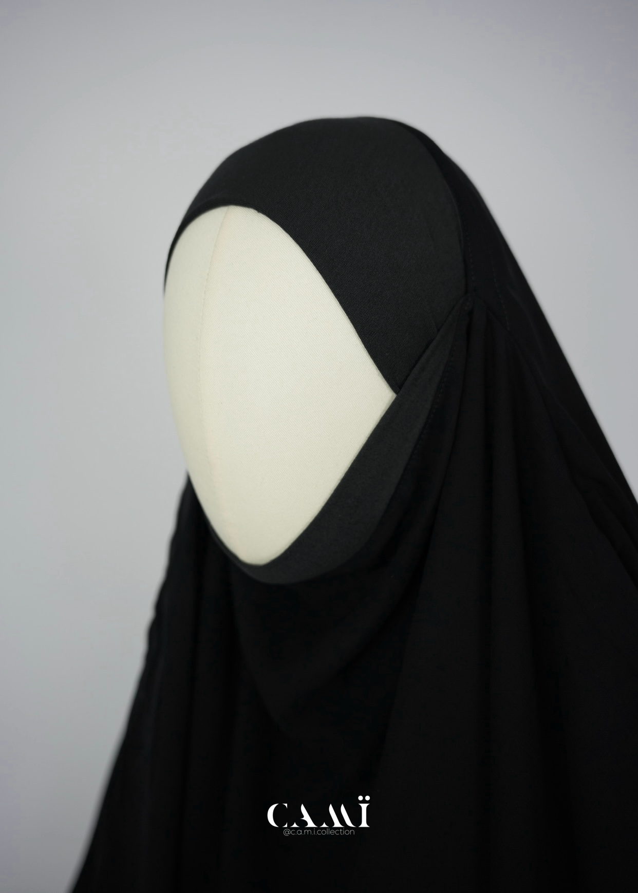 Khimar Chiffon 2-lagig schwarz