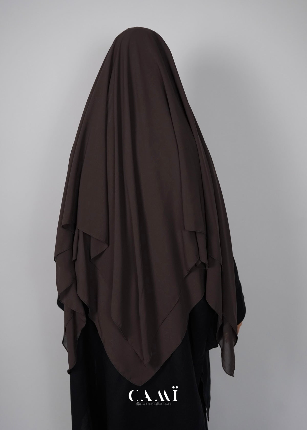 Dreilagiger Niqab dark taupe