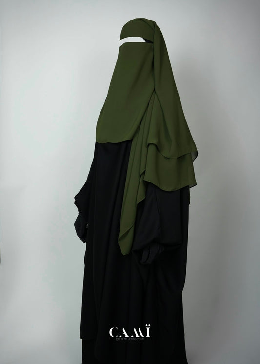 Dreilagiger Niqab khaki