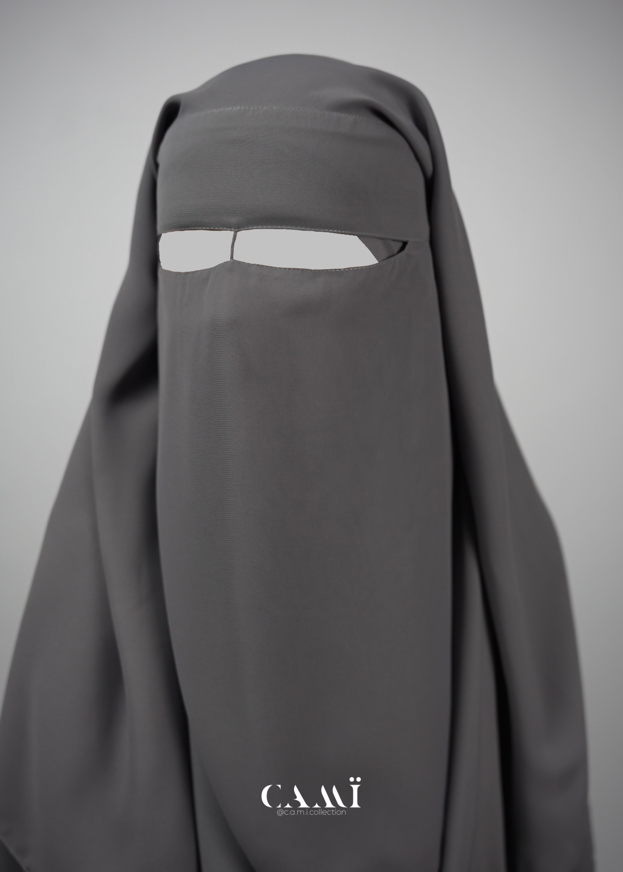 three layer niqab grey