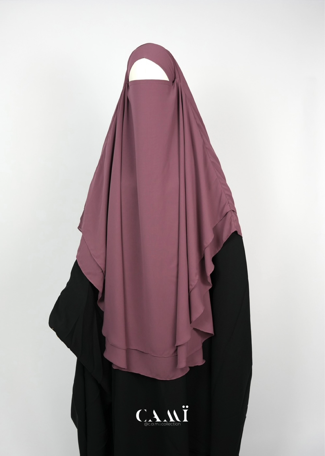 Zweilagiger Chiffon Khimar mauve