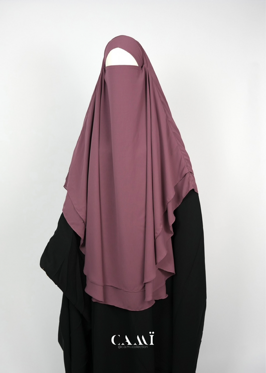 Zweilagiger Chiffon Khimar mauve
