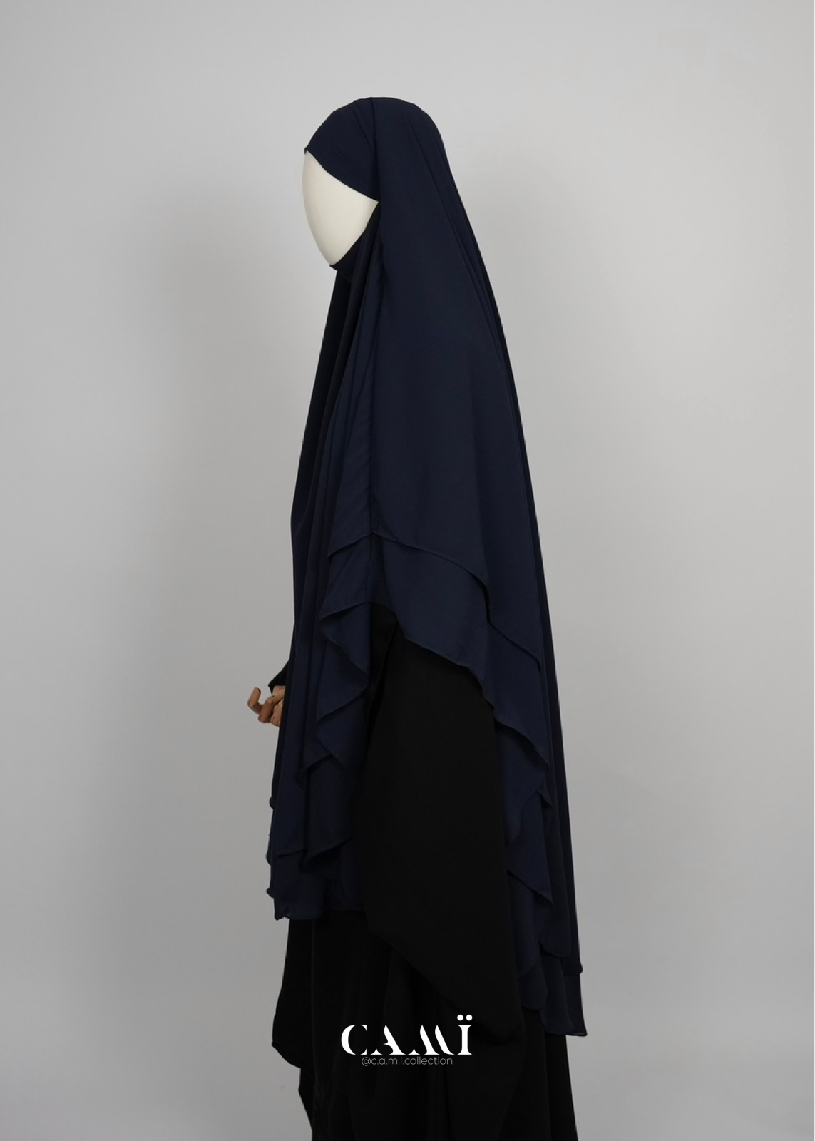 Khimar Chiffon 2-lagig dunkelblau