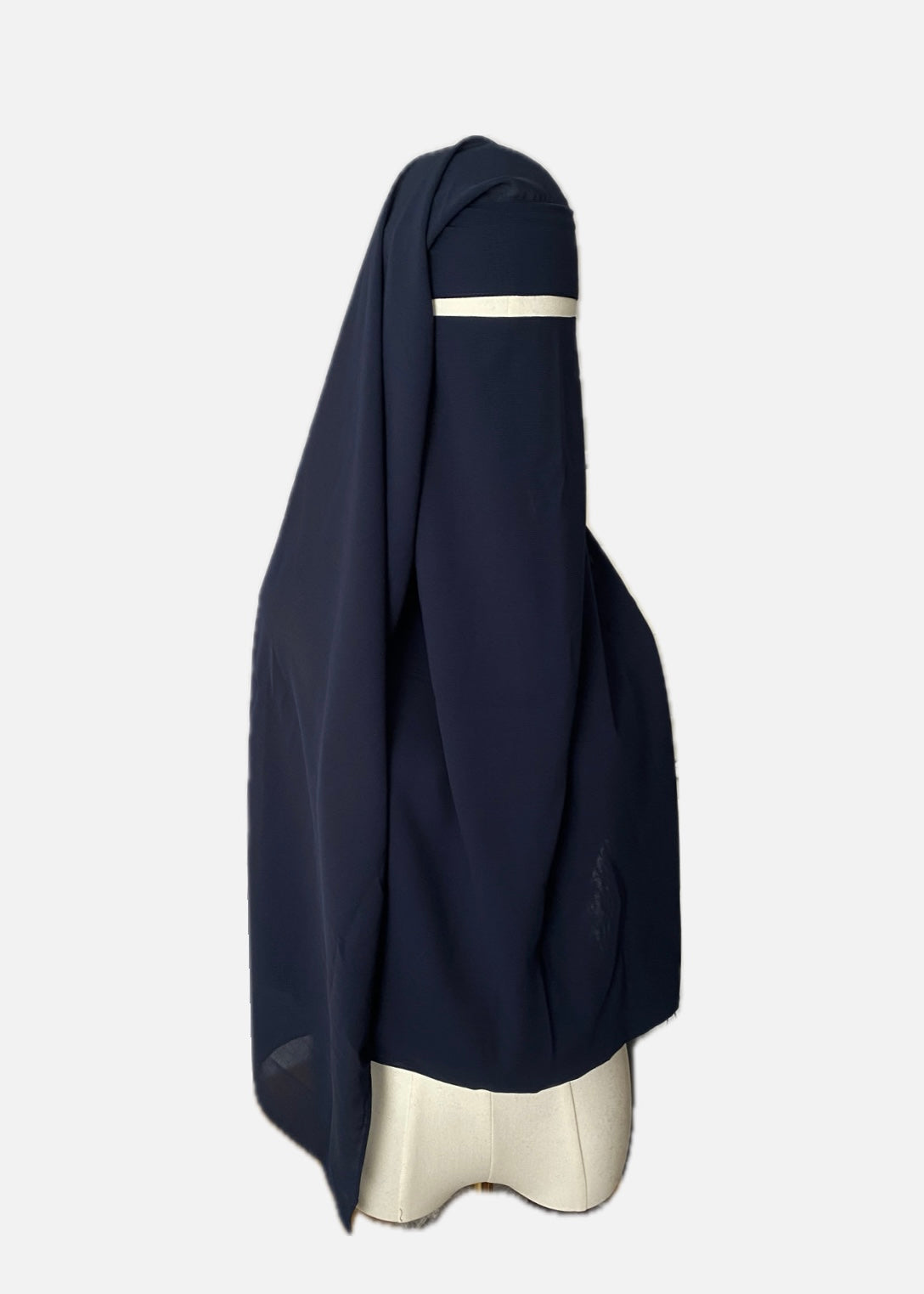 Zweilagiger Niqab lang dunkelblau