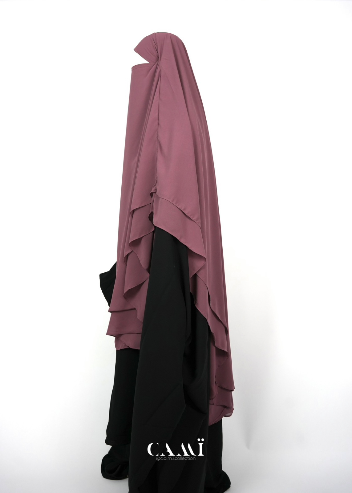 Zweilagiger Chiffon Khimar mauve