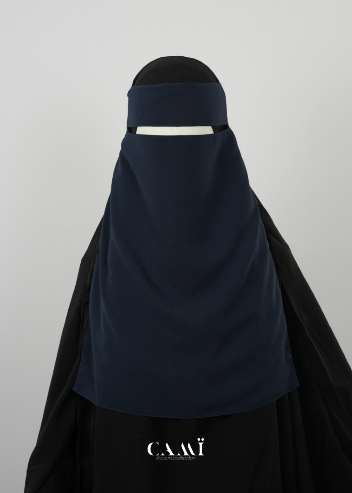 Niqab mit elastischen Seiten | pull down Niqab dunkelblau