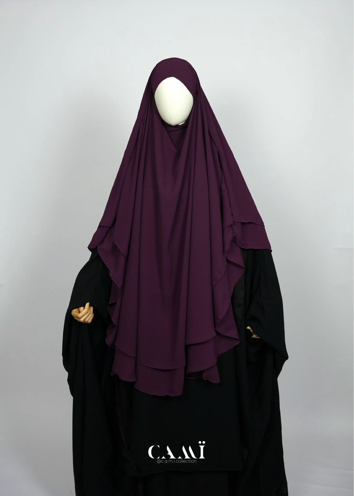Khimar Chiffon 2-lagig plum
