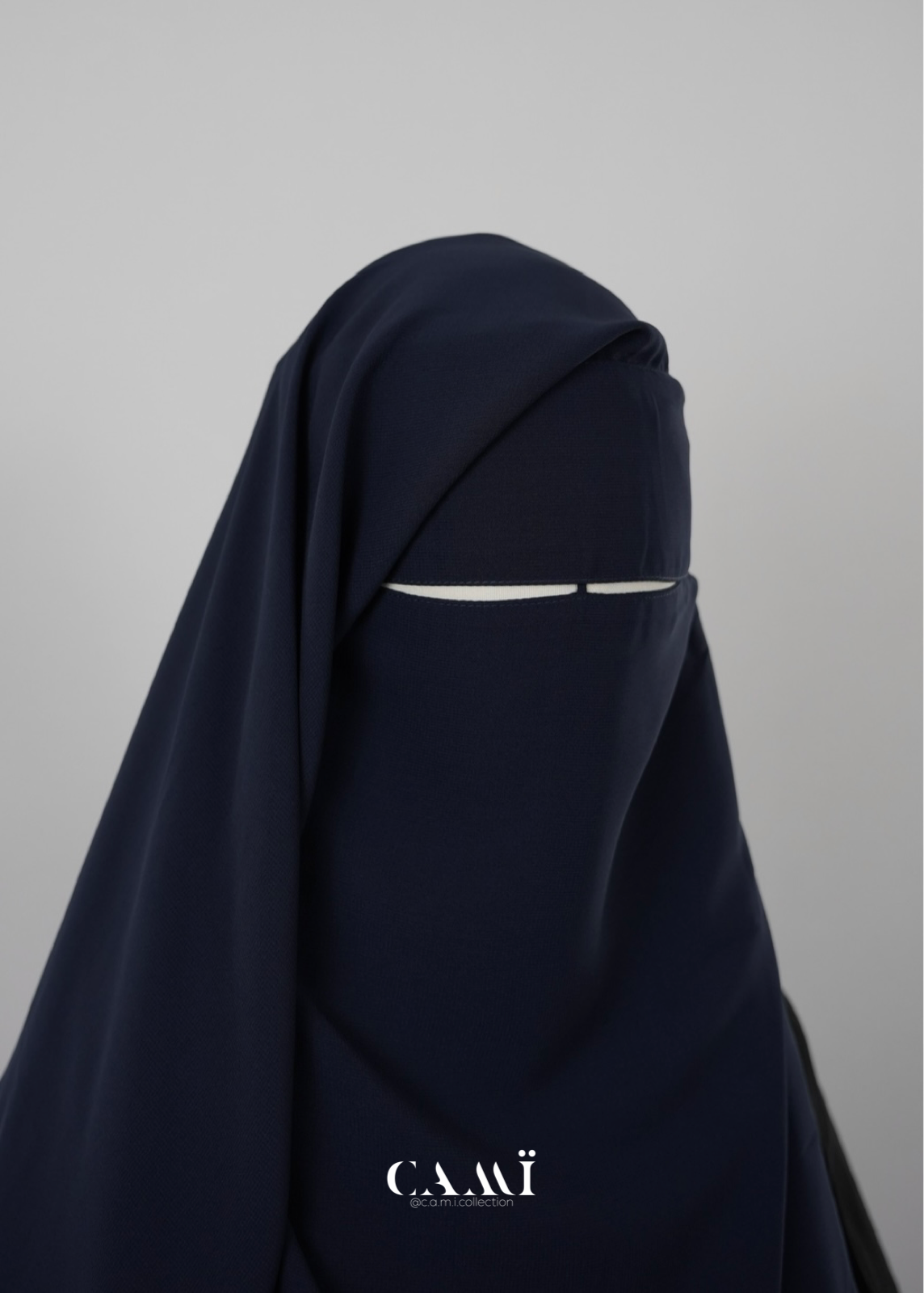 Zweilagiger Niqab lang dunkelblau