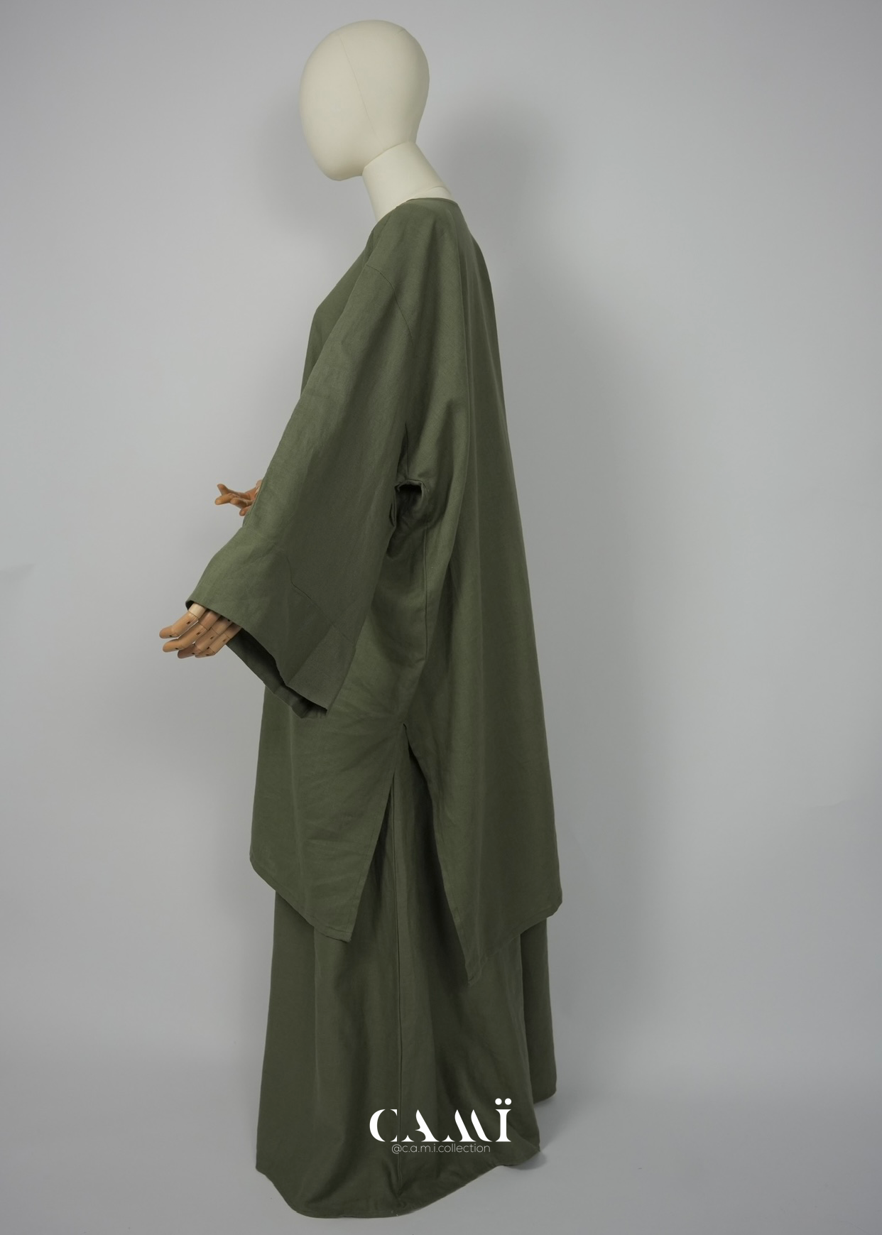 Leinen-Baumwolle Set khaki