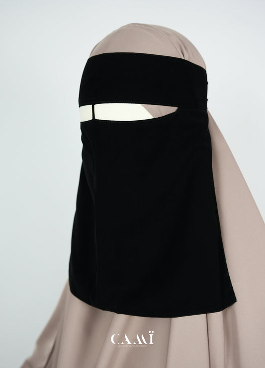 Niqab black single layer