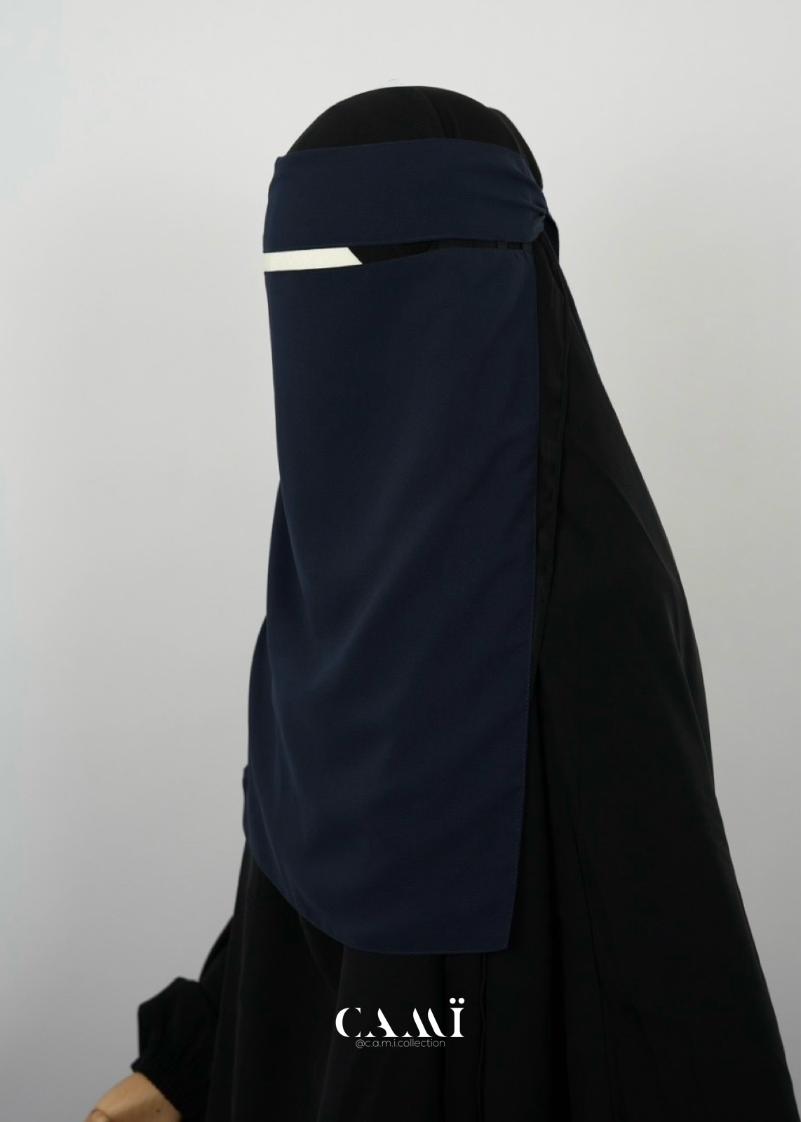 Niqab mit elastischen Seiten | pull down Niqab dunkelblau