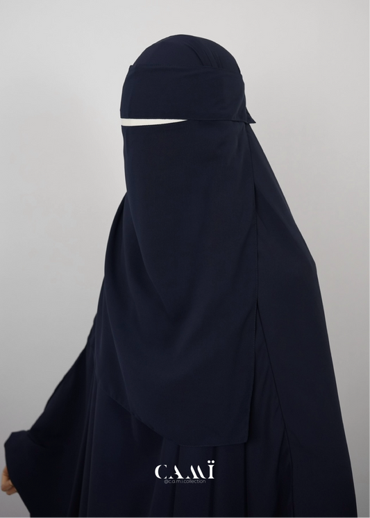 Niqab mit Klappe dunkelblau Flap Niqab