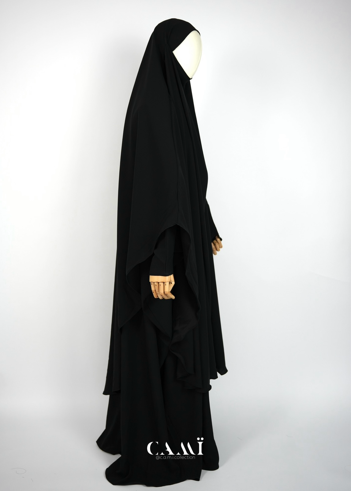 Khimar schwarz einlagig