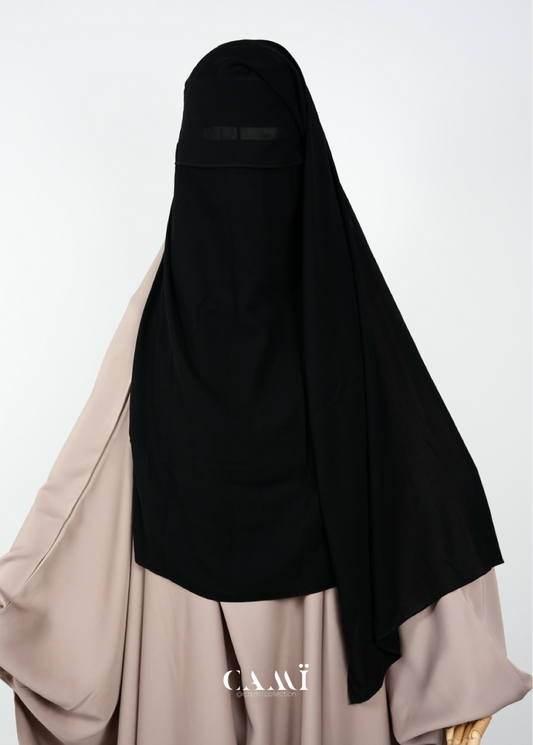 Zweilagiger Niqab mit dünner Klappe