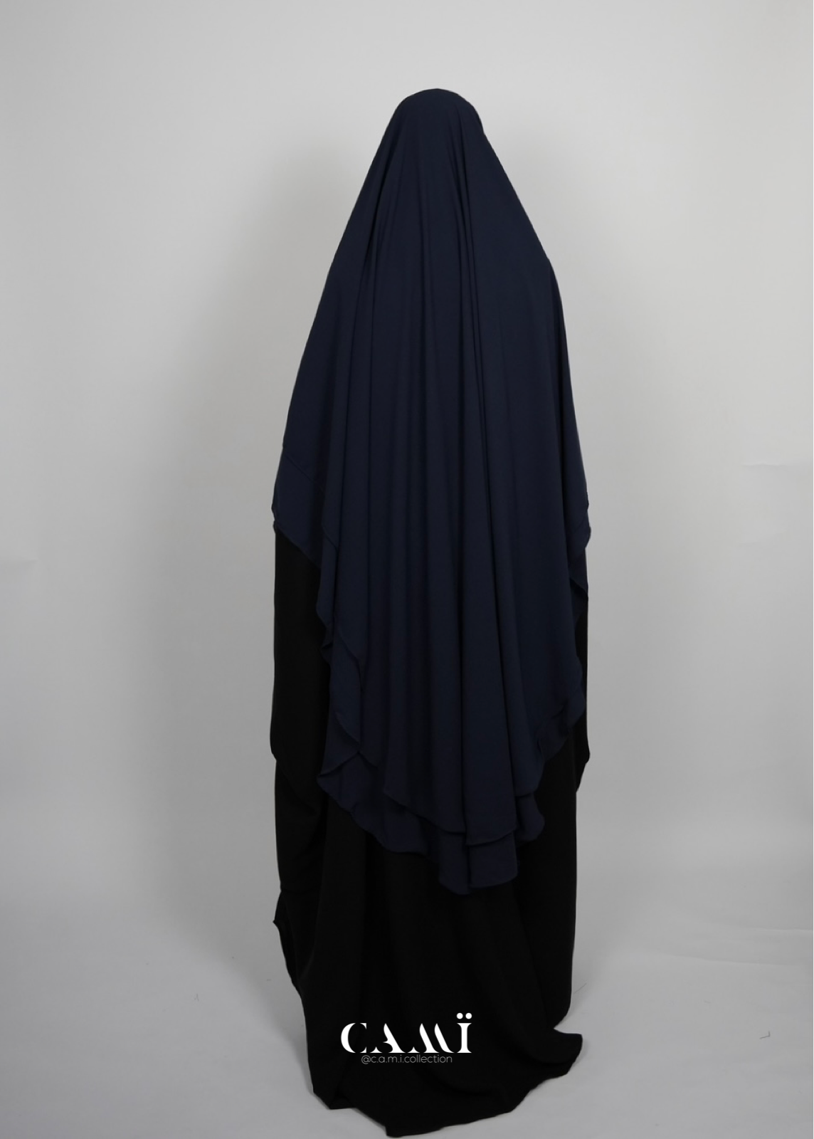 Khimar Chiffon 2-lagig dunkelblau
