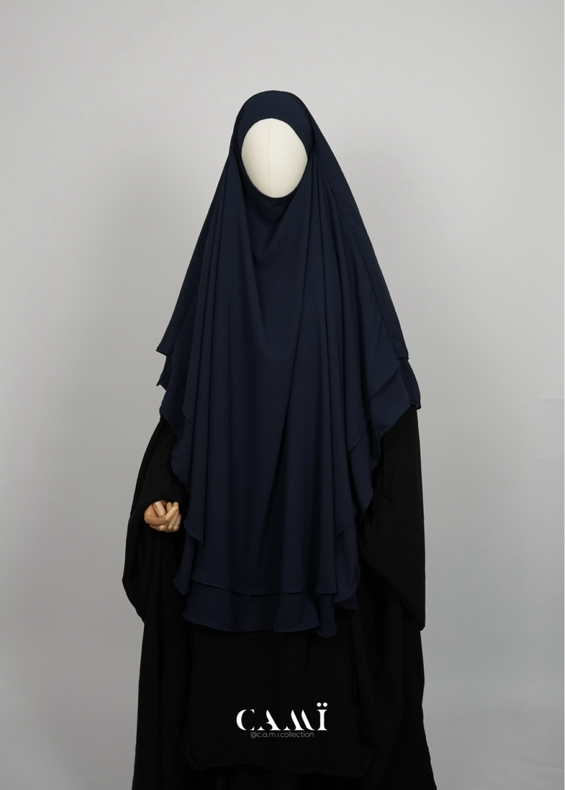 Khimar Chiffon 2-lagig dunkelblau