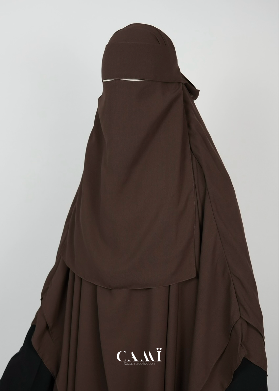 Niqab mit Klappe dunkelbraun Flap Niqab