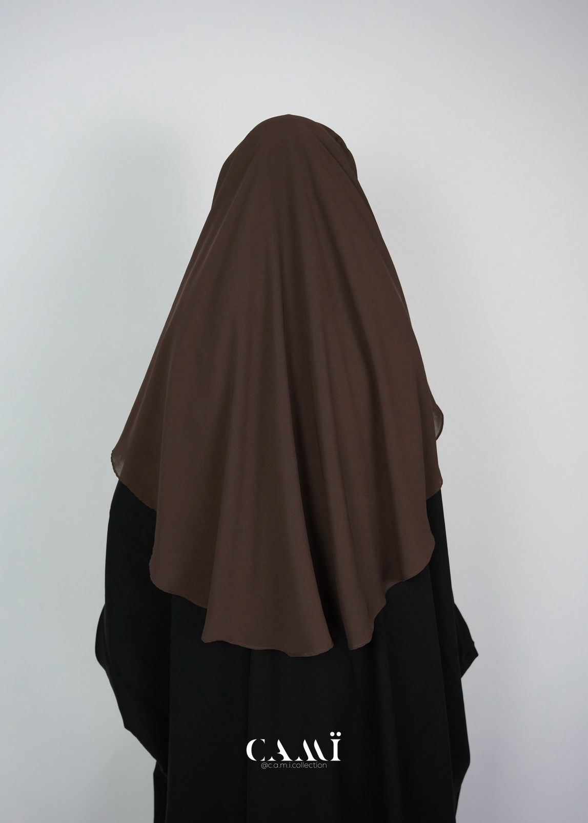 Zweilagiger Niqab mit rundem Schnitt dunkelbraun