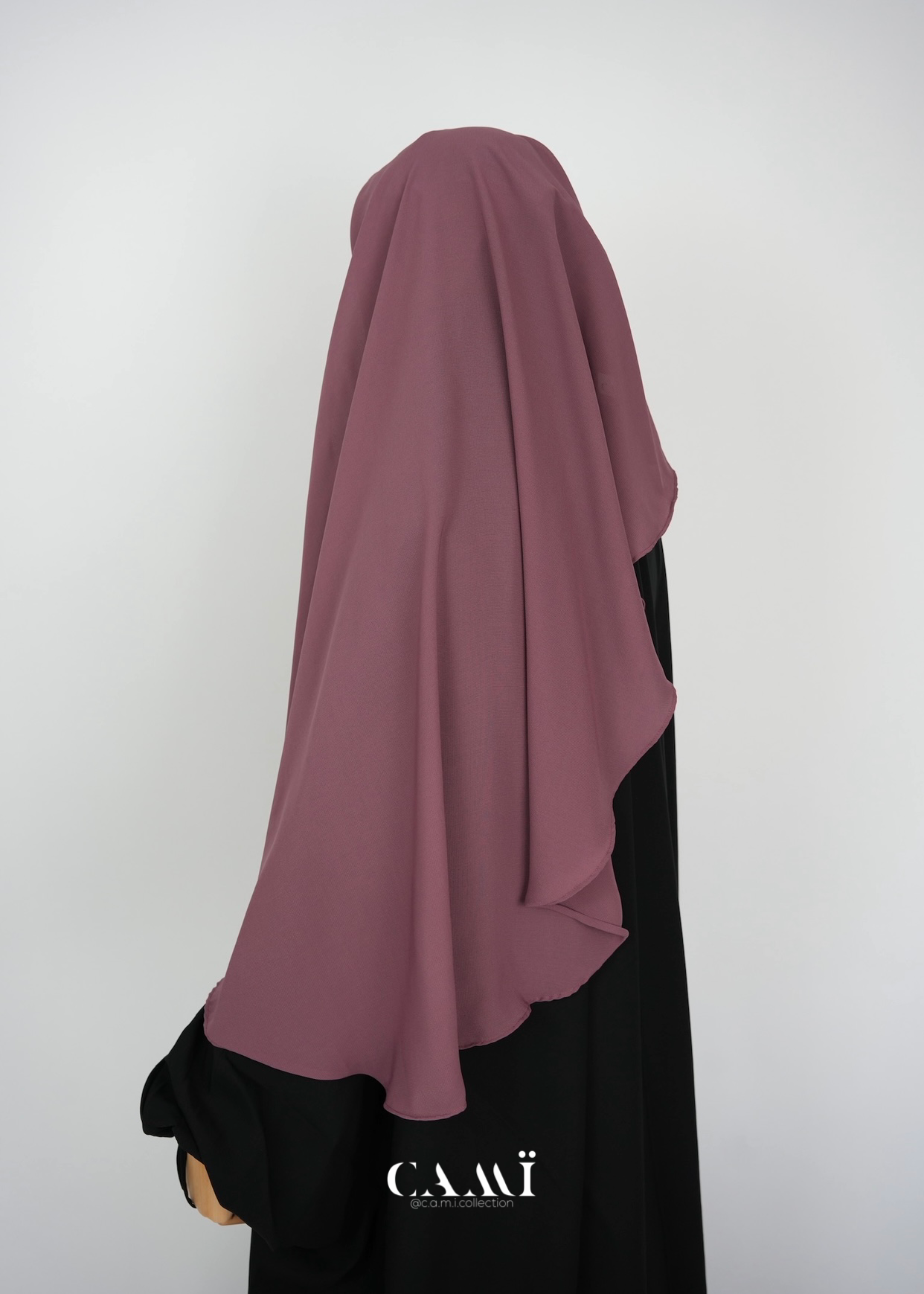 Zweilagiger Niqab mit rundem Schnitt mauve