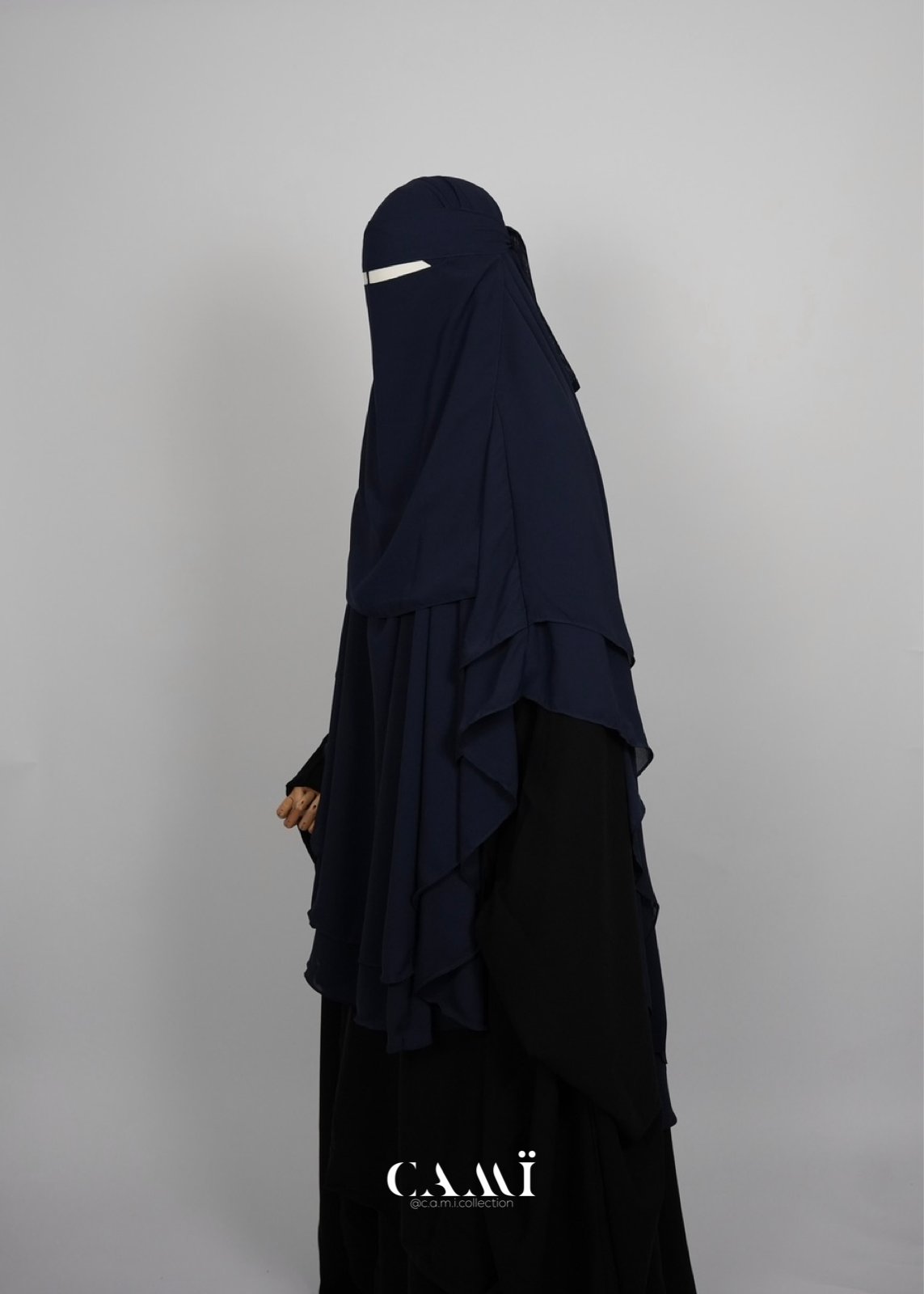 Khimar Chiffon 2-lagig dunkelblau