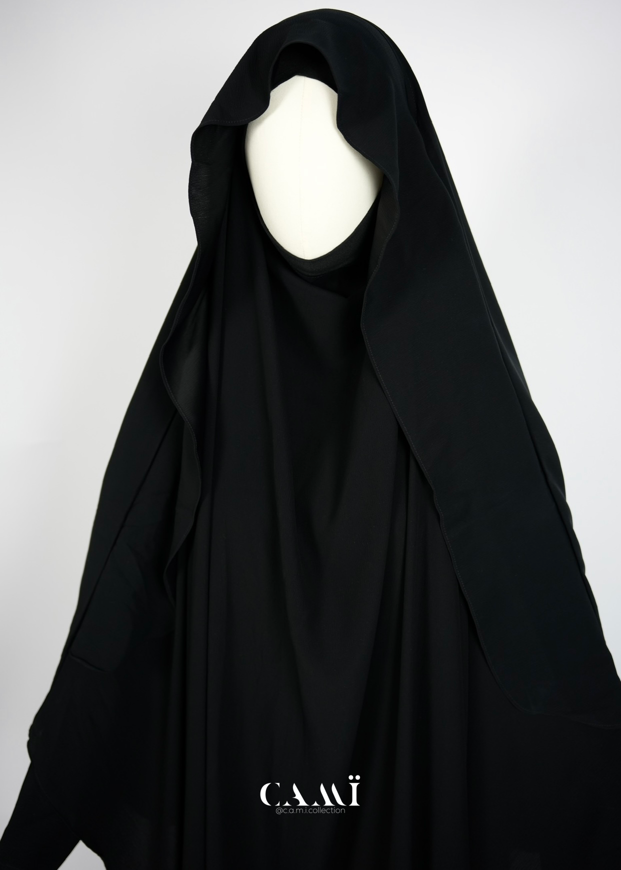 Khimar schwarz einlagig