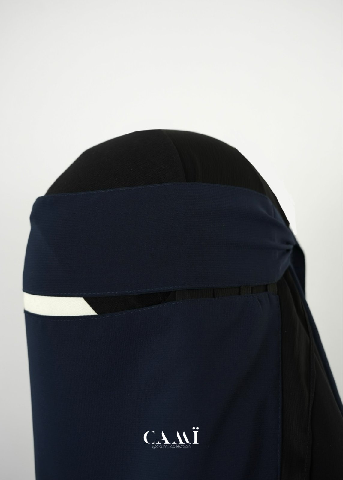 Niqab mit elastischen Seiten | pull down Niqab dunkelblau