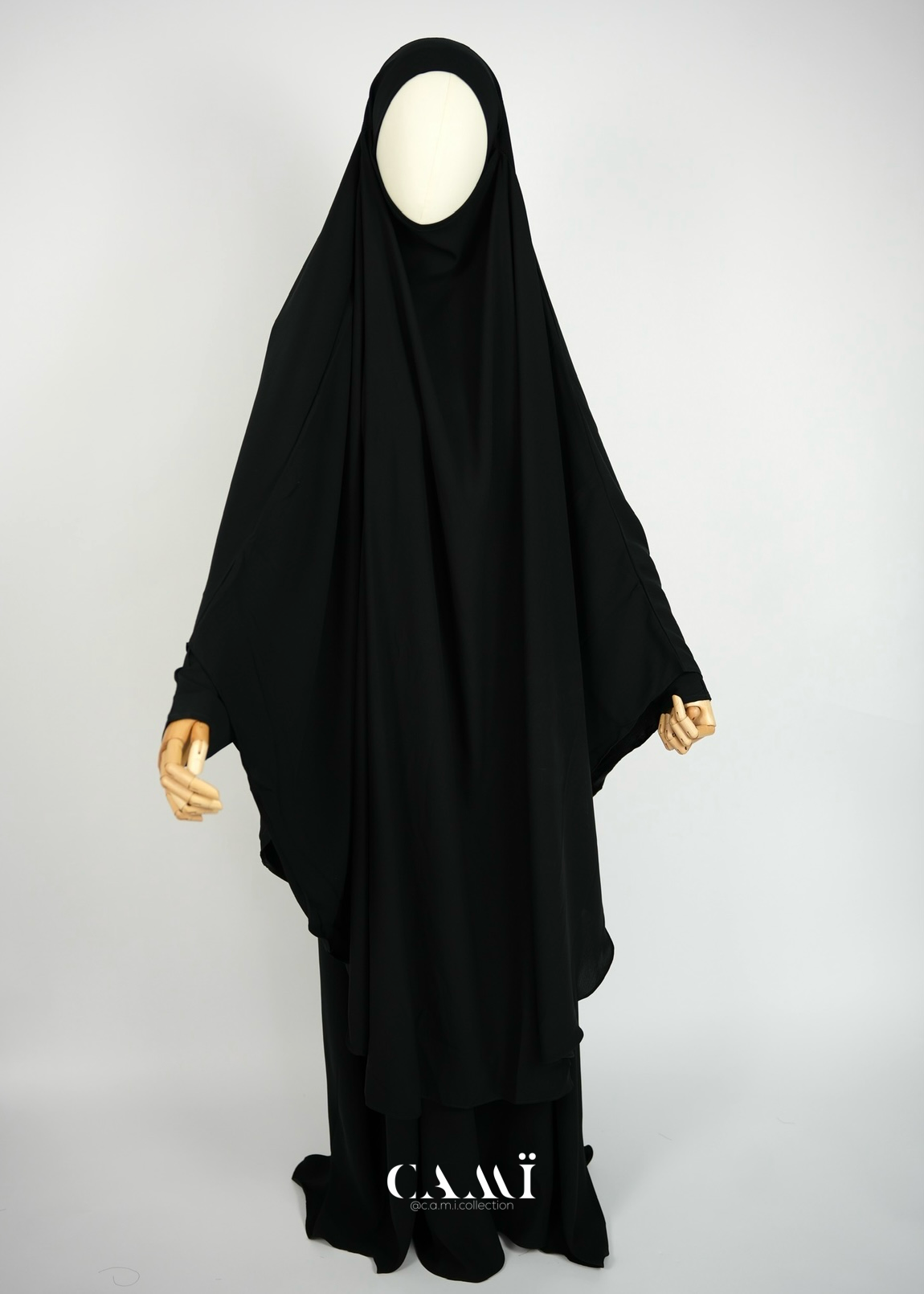 Khimar schwarz einlagig