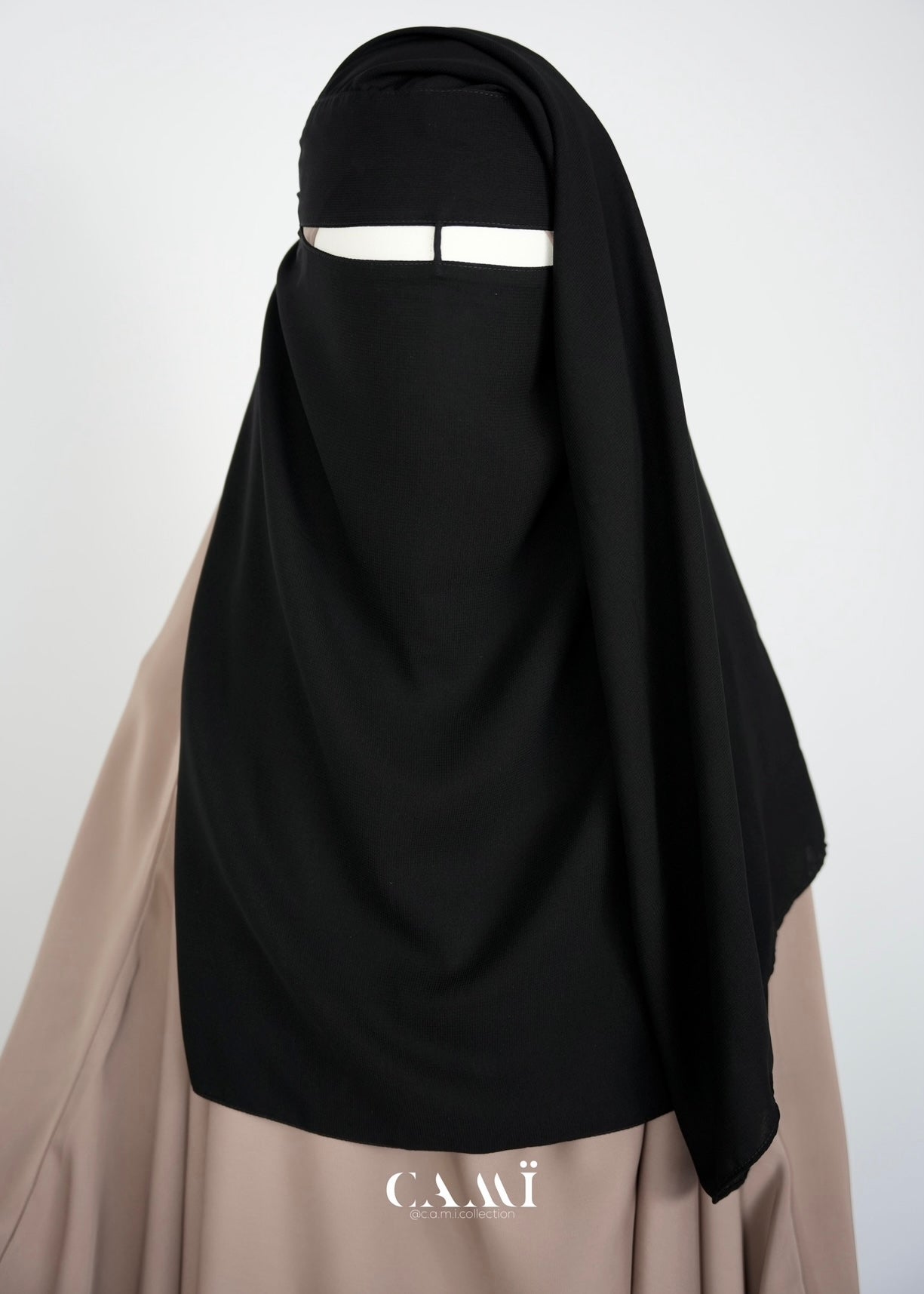 Short 2 Layer Niqab Black 