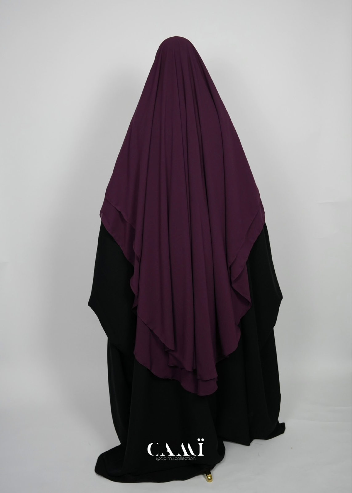 Khimar Chiffon 2-lagig plum