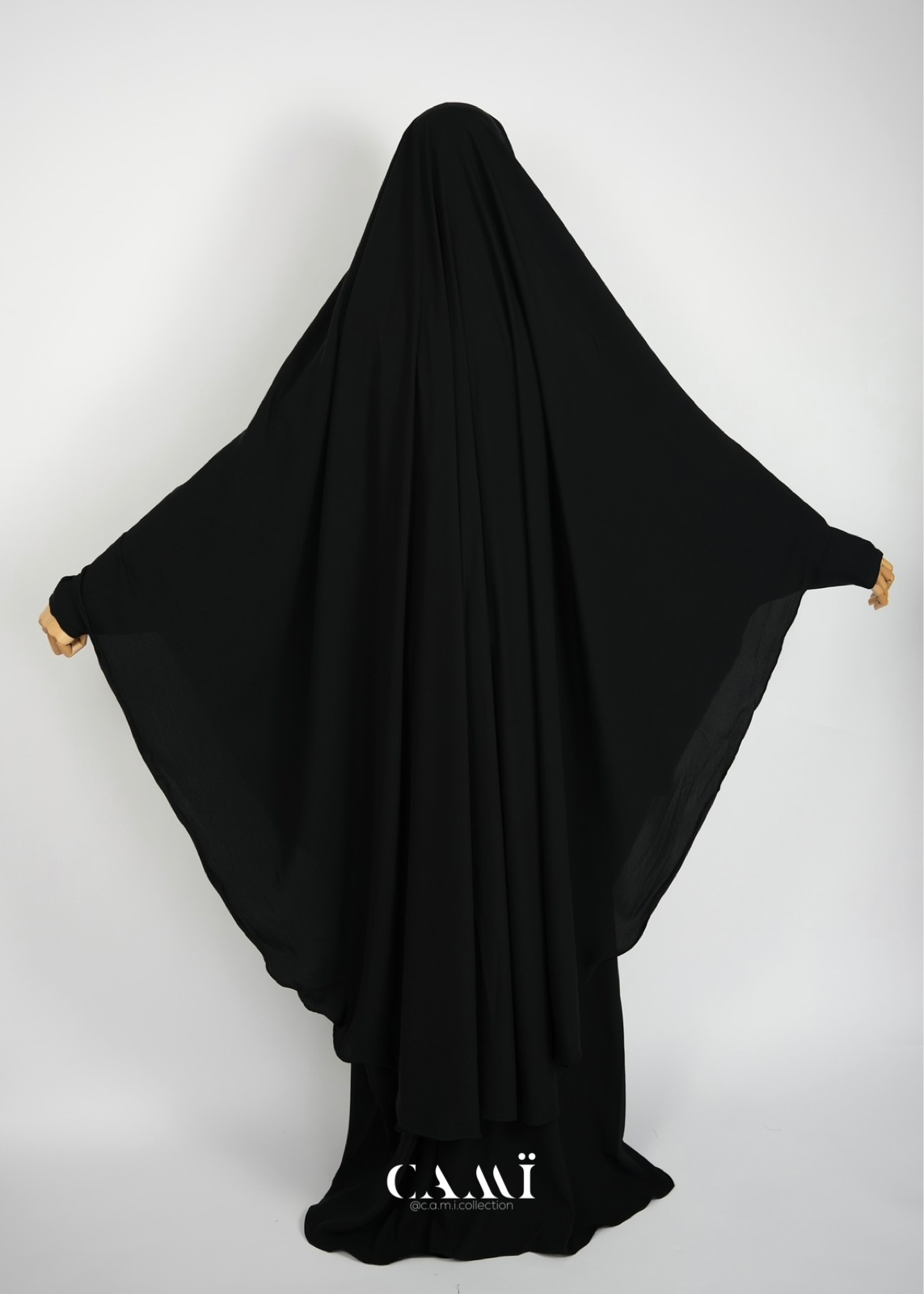 Khimar schwarz einlagig