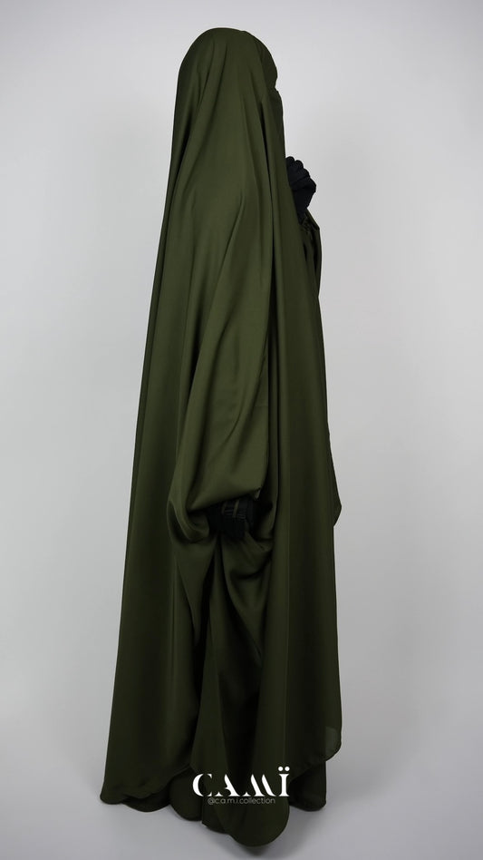 Jilbab with skirt 2-piece khaki