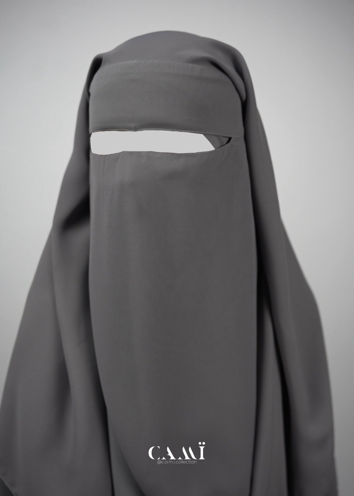 three layer niqab grey