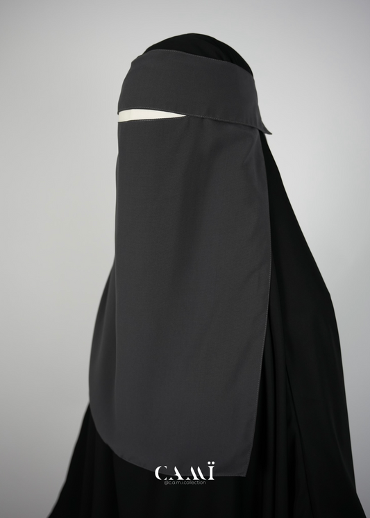 Niqab mit Klappe charcoal Flap Niqab