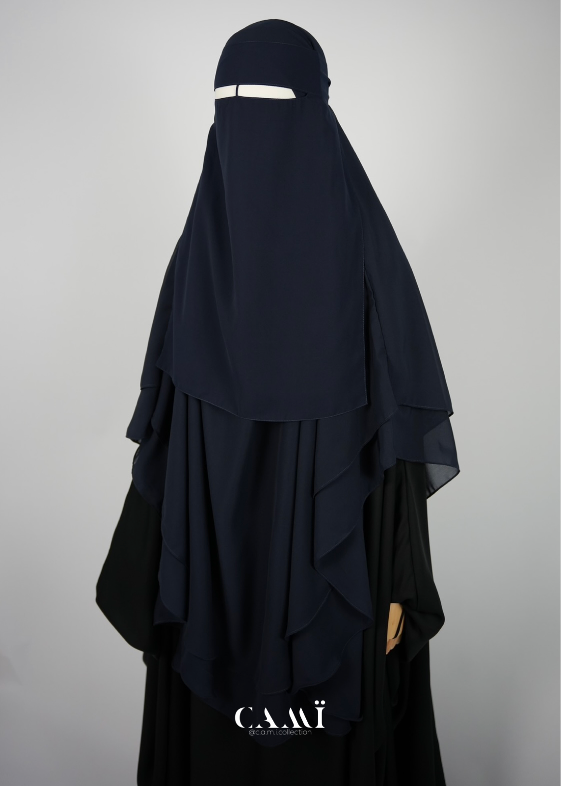 Niqab navy einlagig