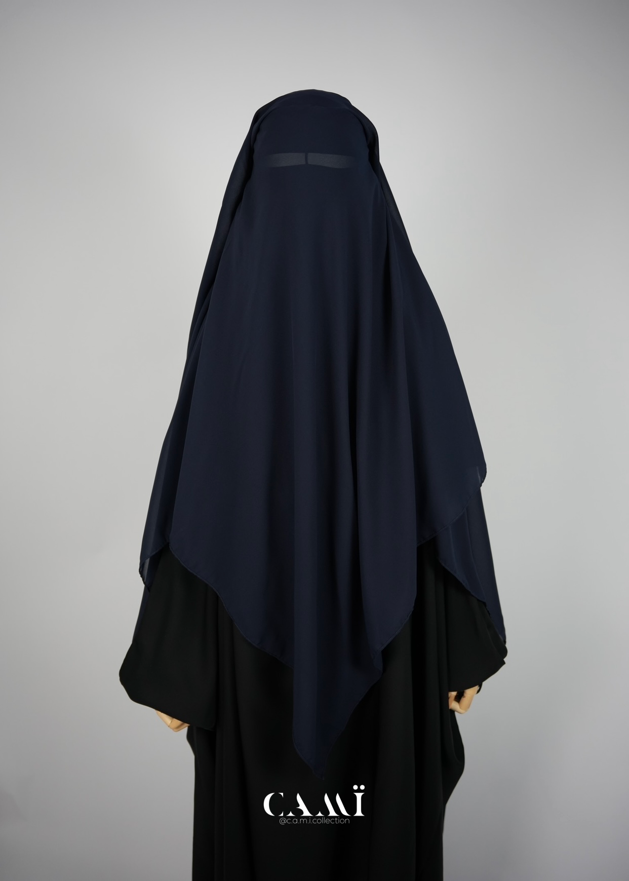 Three-layer niqab dark blue