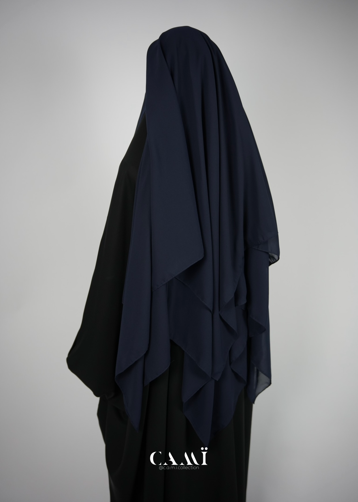 Three-layer niqab dark blue