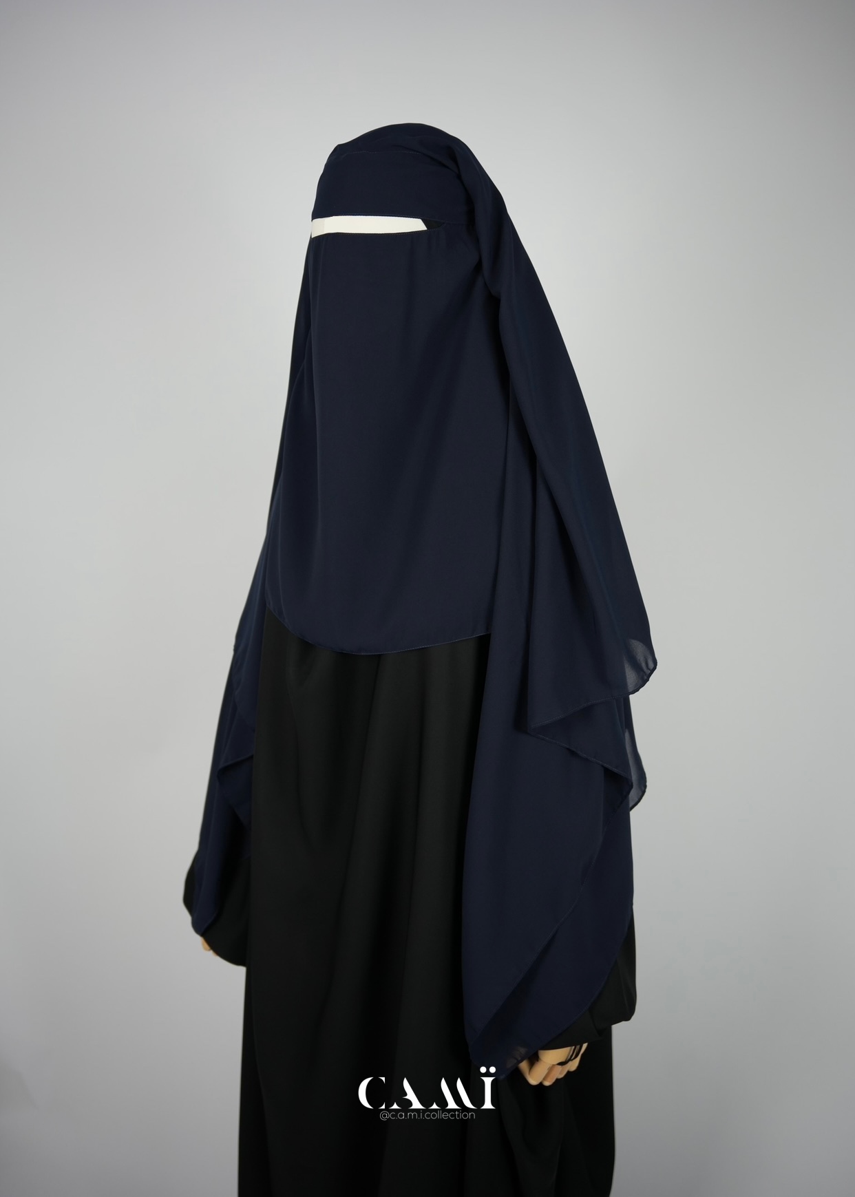 Three-layer niqab dark blue