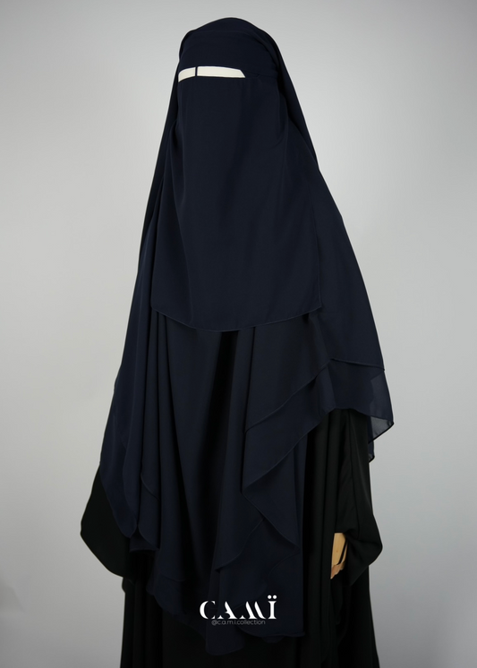 Dreilagiger Niqab navy